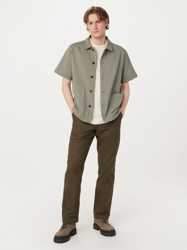 The Short Sleeve Overshirt in Vetiver Green For Sale