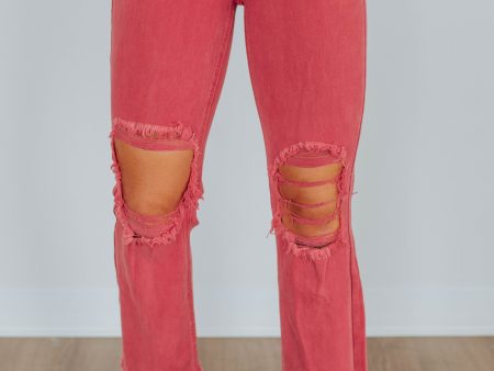 Willow Risen Jeans - Brick Hot on Sale