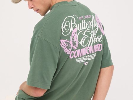 Common Need Flutter Cropped Easy Heavyweight Tee Green Fashion