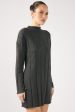 Perfect Stranger Cassava Rib Long Sleeve Knit Dress Charcoal Fashion