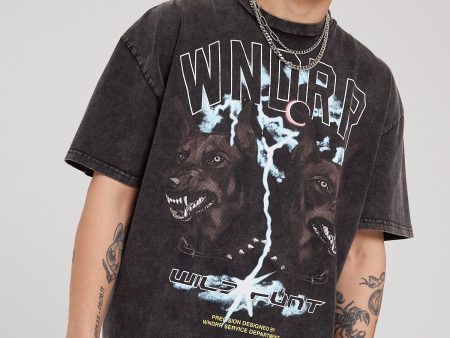 Wndrr Wild Hunt Vintage Tee Washed Black Online now