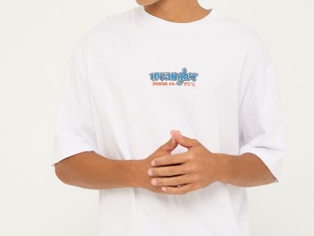 Wrangler Old West Boxcar Tee White Online now