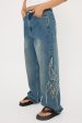 Worship At Peace Big Baggy Jean Dirty Mid Blue Online Sale