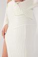 Perfect Stranger Amy Diagonal Knit Maxi Skirt White For Sale