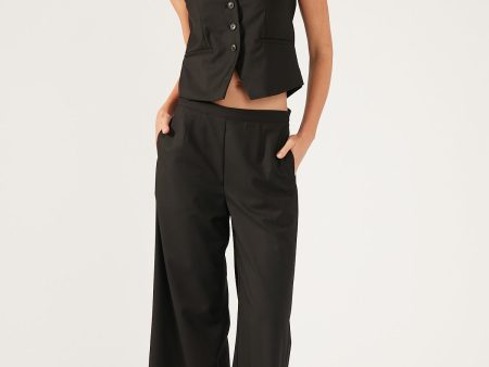 Perfect Stranger Maeve Relaxed Tailored Vest Black on Sale