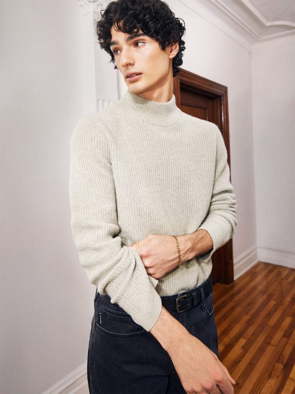 The Yak Wool Mock Neck  in Marsh Green Online Sale