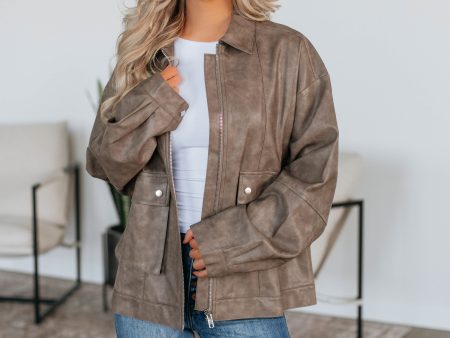 Ryann Leather Jacket - Mocha Online