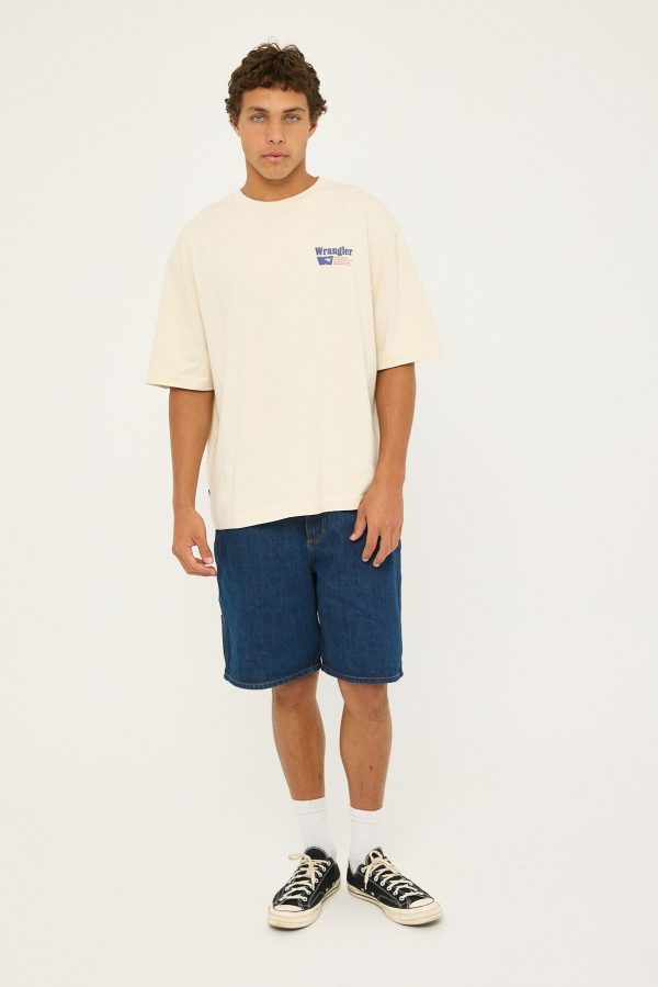 Wrangler Race Track Boxcar Tee Ecru For Cheap