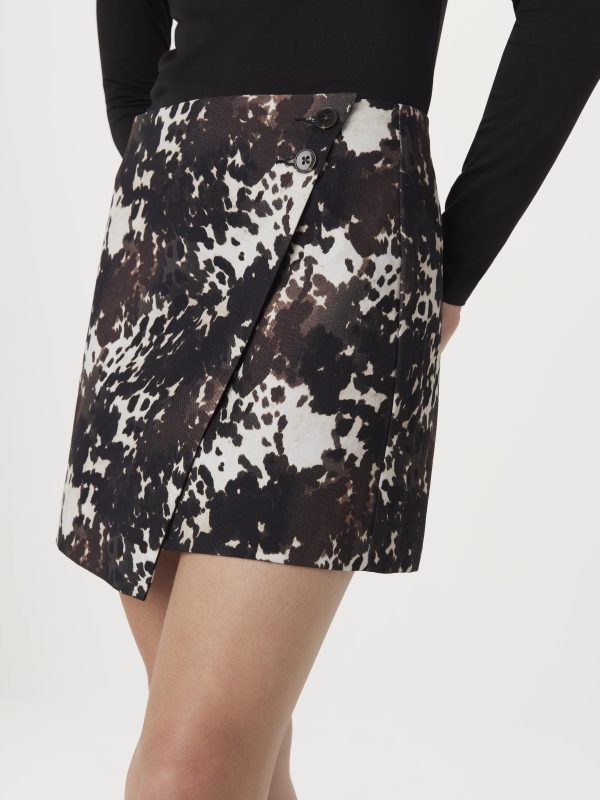 The Printed Mini Skirt in Black Discount