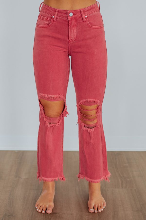 Willow Risen Jeans - Brick For Sale