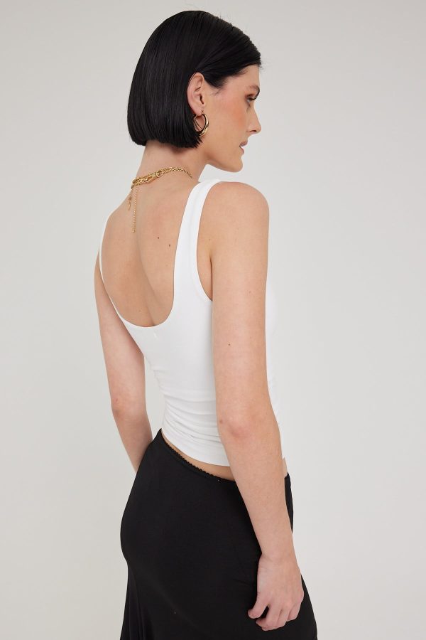 L&t Strappy Luxe Tank White Online now