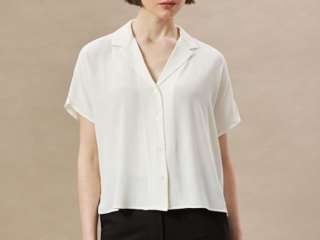 The Camp Collar Blouse in White Sale