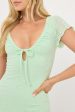 Luck & Trouble Dala Stretch Broderie Mini Dress Mint For Discount