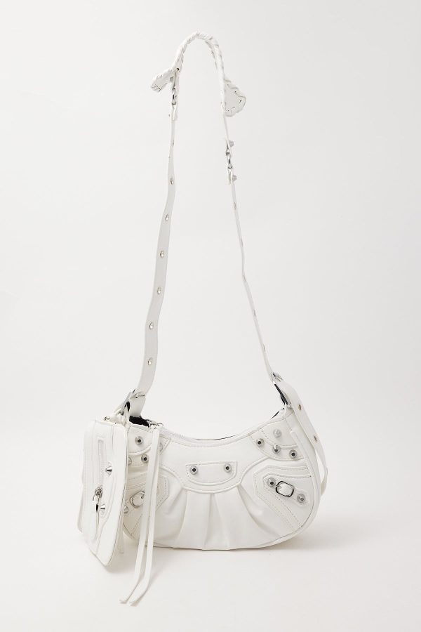 Token Y2K Studded Shoulder Bag White Sale