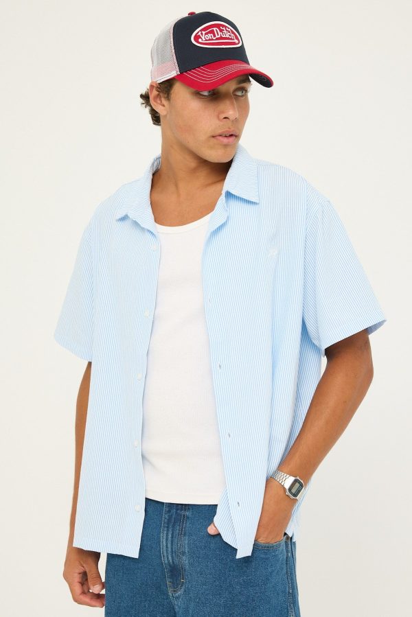 Xlarge Oxford Script SS Shirt White Blue Stripe Sale