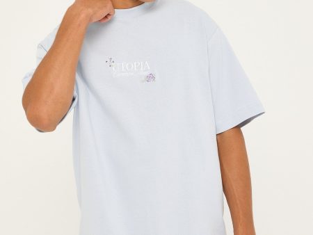 Common Need Londres Heavyweight Boxy Tee Pale Blue Online now