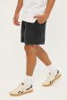 Common Need Lucas Elastic Waist Carpenter Short Washed Black Discount