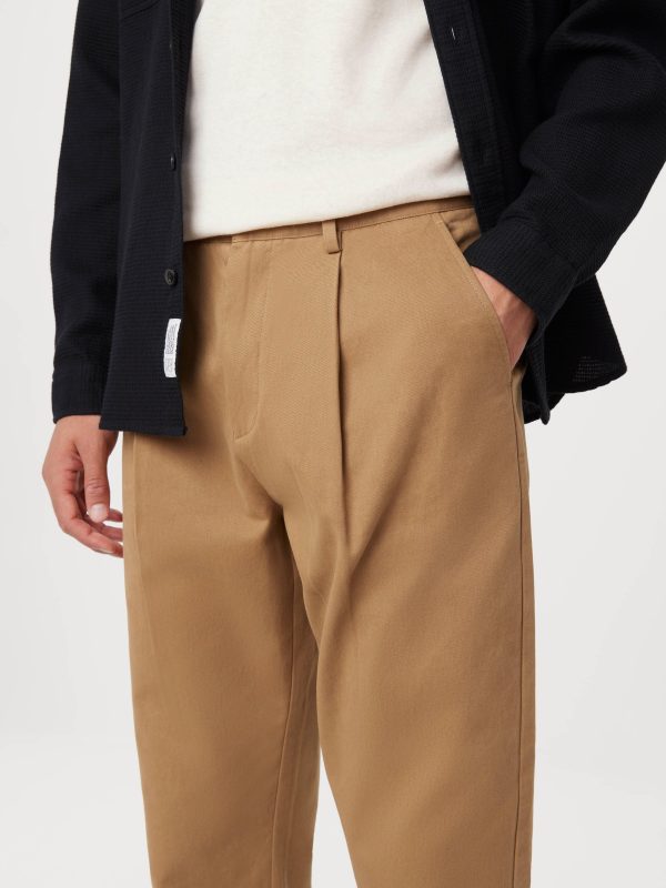 The Jamie Pleated Chino Pant in Antique Yellow For Discount