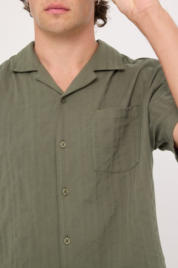 Common Need Croatia Resort Shirt Olive Green Discount