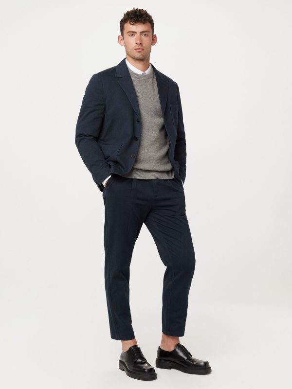 The Jamie Pleated Chino Pant in Deep Blue Fashion