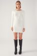 Perfect Stranger Kanaya Long Sleeve Knit Mini Dress White For Discount