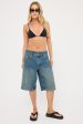 Worship At Peace 00s Baggy Short Dirty Mid Blue Cheap