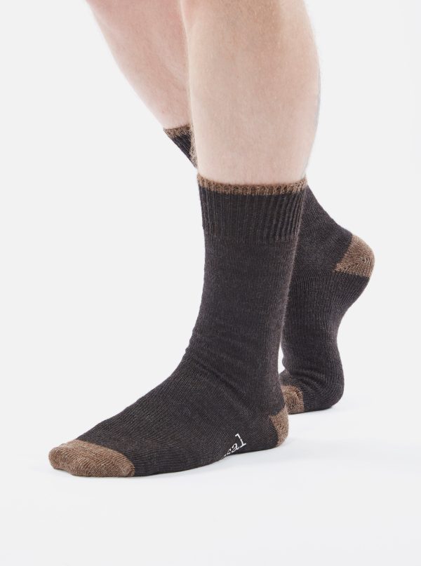 Universal Works Alpaca Sock in Charcoal Alpaca Wool For Sale