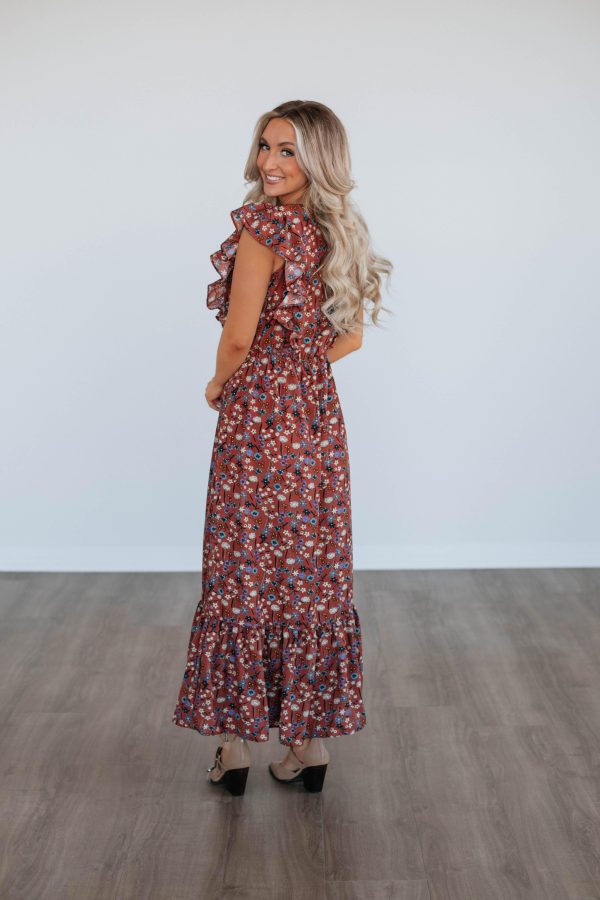 Saffron Floral Dress Hot on Sale