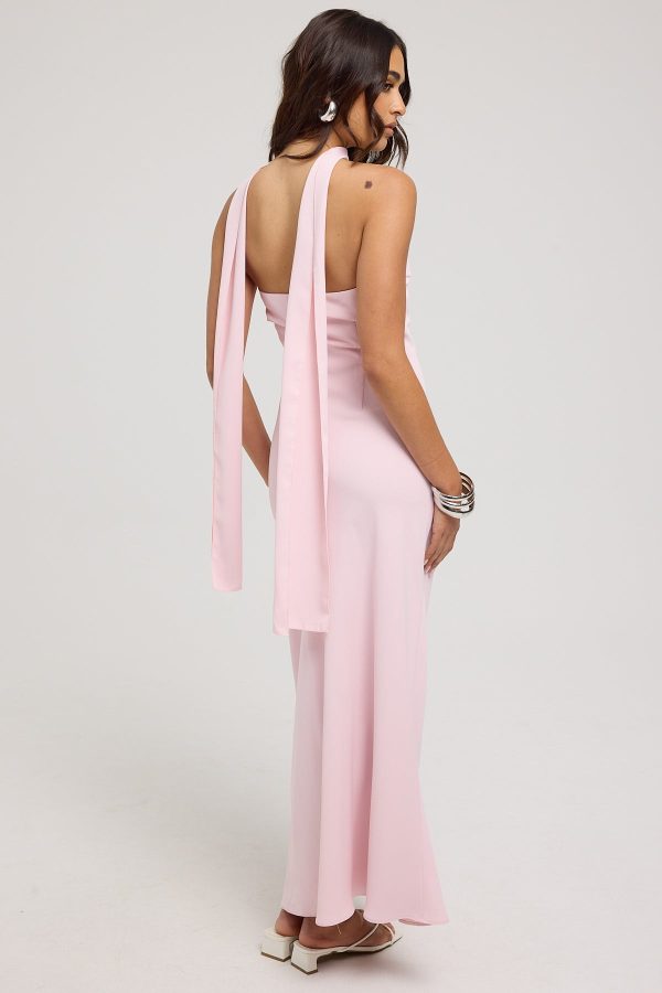 Perfect Stranger Carlota Strapless Scarf Maxi Dress Pink For Discount