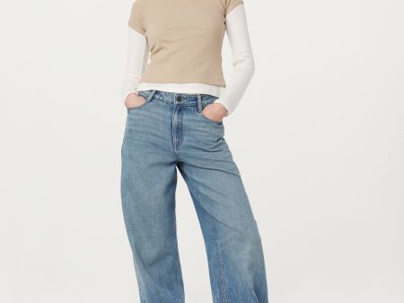 The Ellie Ultra Wide Leg Jean in Medium Indigo Supply