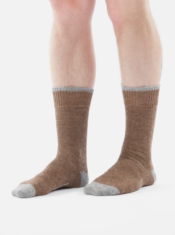 Universal Works Alpaca Sock In Brown Alpaca Wool Sale