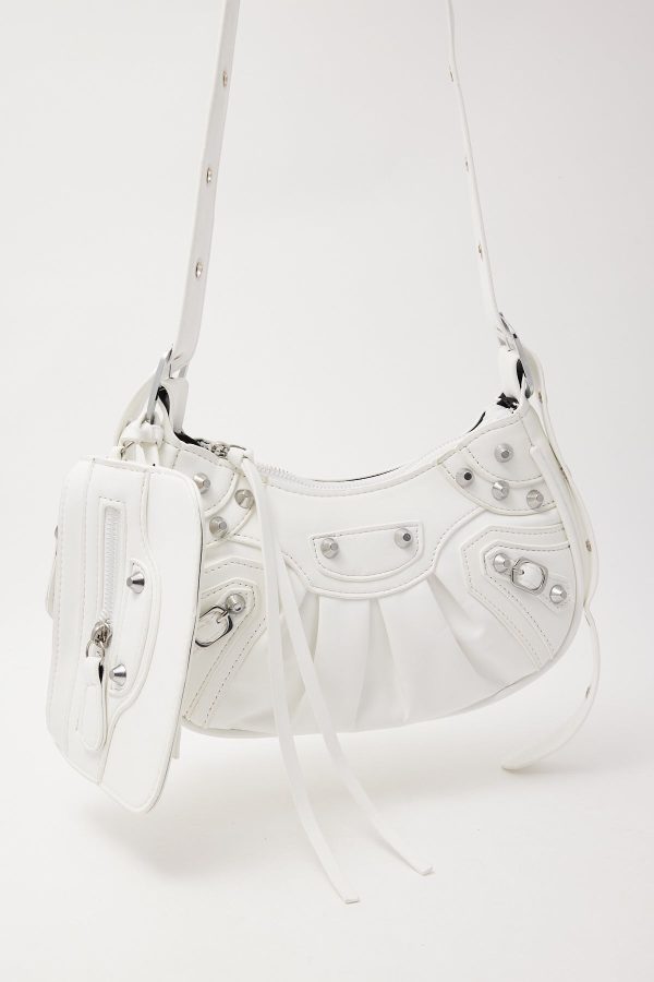 Token Y2K Studded Shoulder Bag White Sale