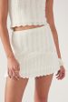 Perfect Stranger Alma Asymmetrical Crochet Knit Mini Skirt White For Discount