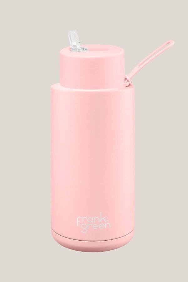 Frank Green Ceramic Straw Lid Reusable Bottle 34oz Blushed Online Hot Sale