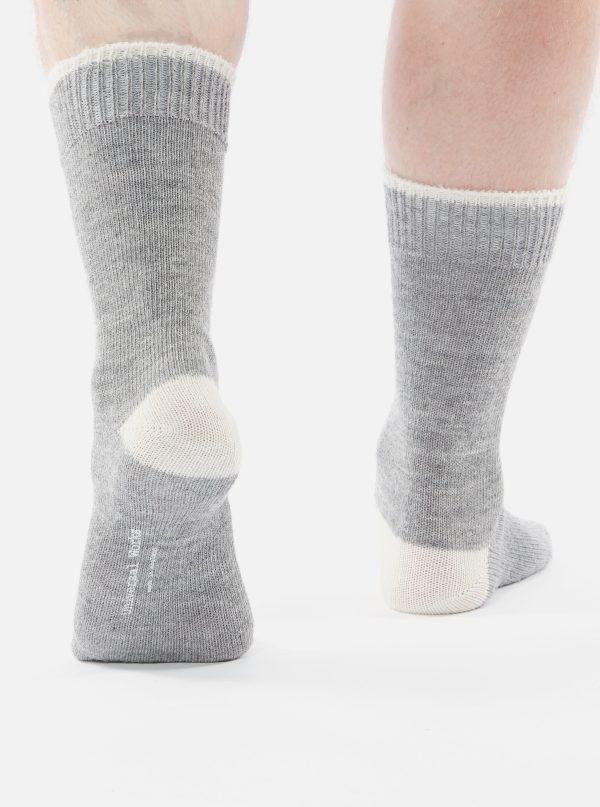 Universal Works Alpaca Sock in Grey Marl Alpaca Wool For Cheap