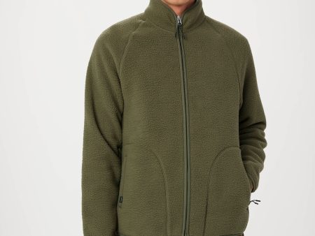 The Axis Polar Fleece Zip Up in Dark Olive Cheap