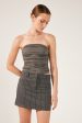 Perfect Stranger PEPPER PINSTRIPE 90S MINI SKIRT Grey Stripe Hot on Sale