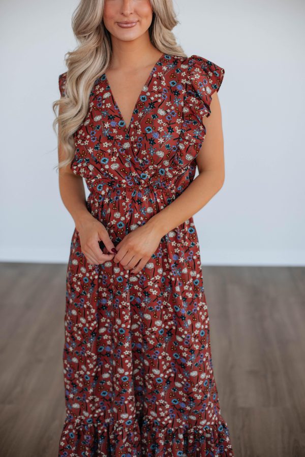 Saffron Floral Dress Hot on Sale