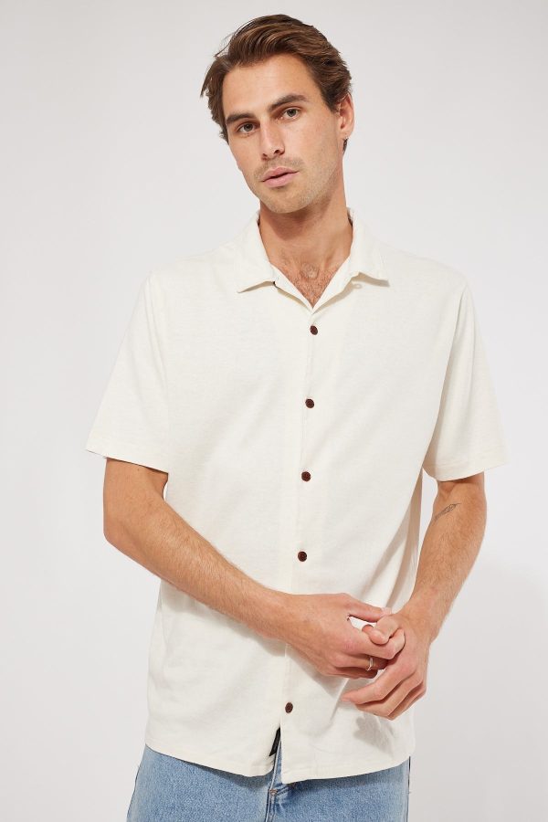 Thrills Hemp Minimal Thrills Bowling Shirt Unbleached Discount