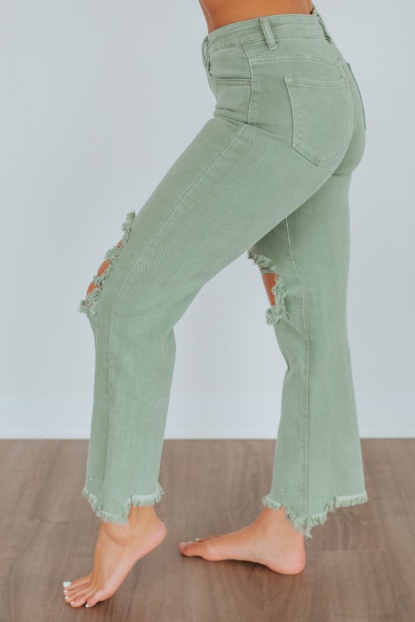 Willow Risen Jeans - Olive Fashion