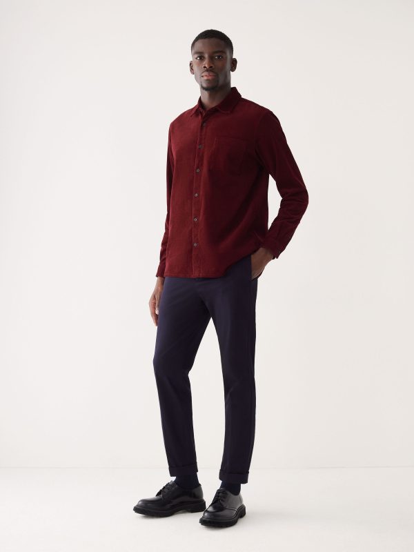 The Boxy Corduroy Shirt in Wine Red Cheap