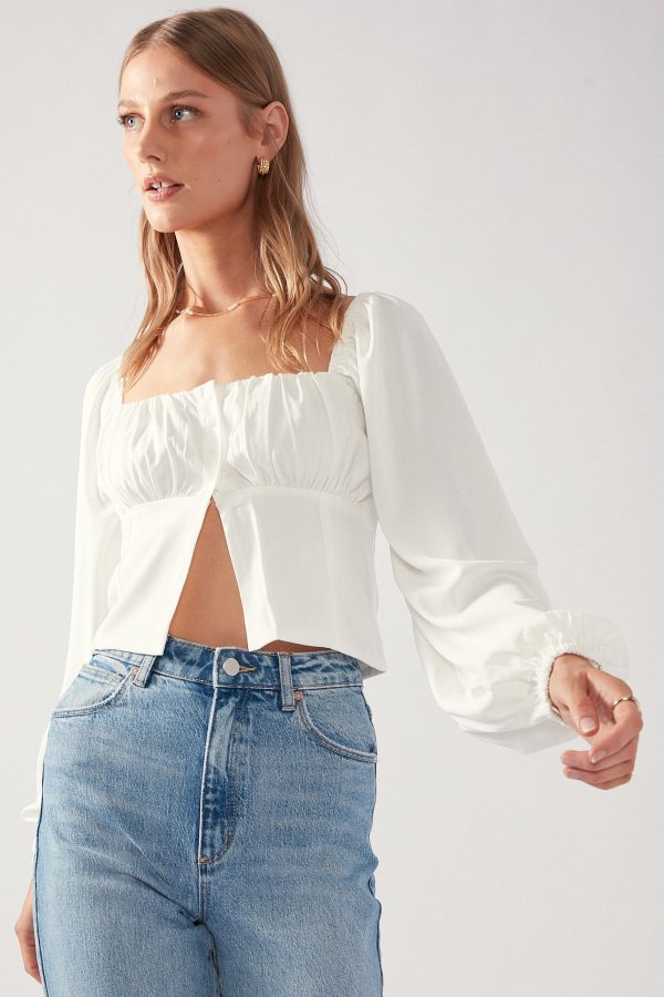 Perfect Stranger Lucy Long Sleeve Top White For Discount