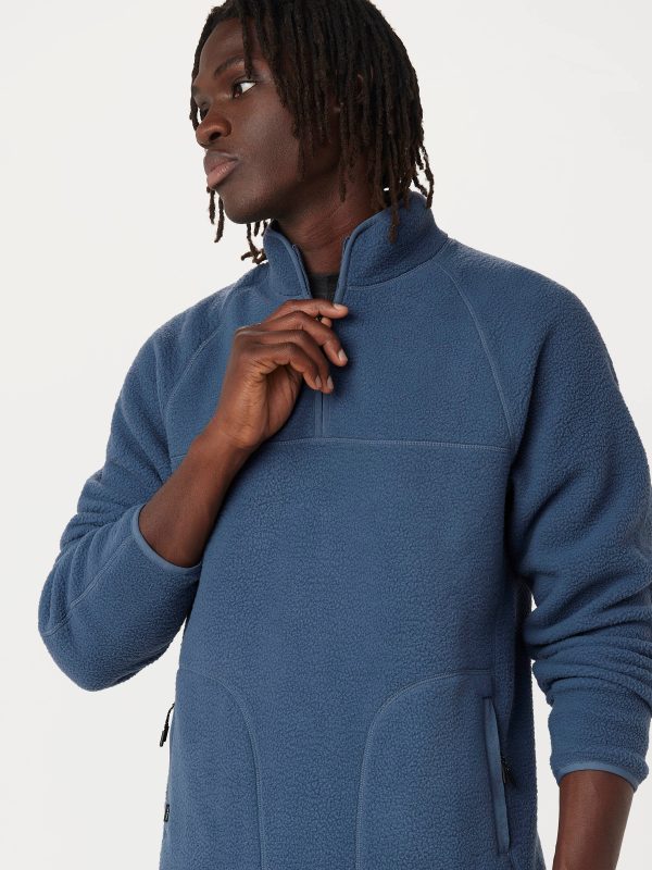 The Axis Polar Fleece Half Zip in Vintage Indigo Supply