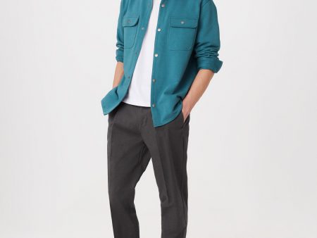 The Jordan French Terry Overshirt in Mallard Blue Discount