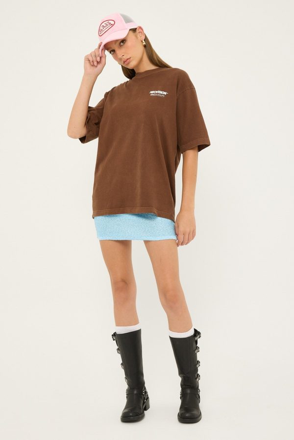 Neovision Nova Brushed Oversized Tee Washed Brown Supply