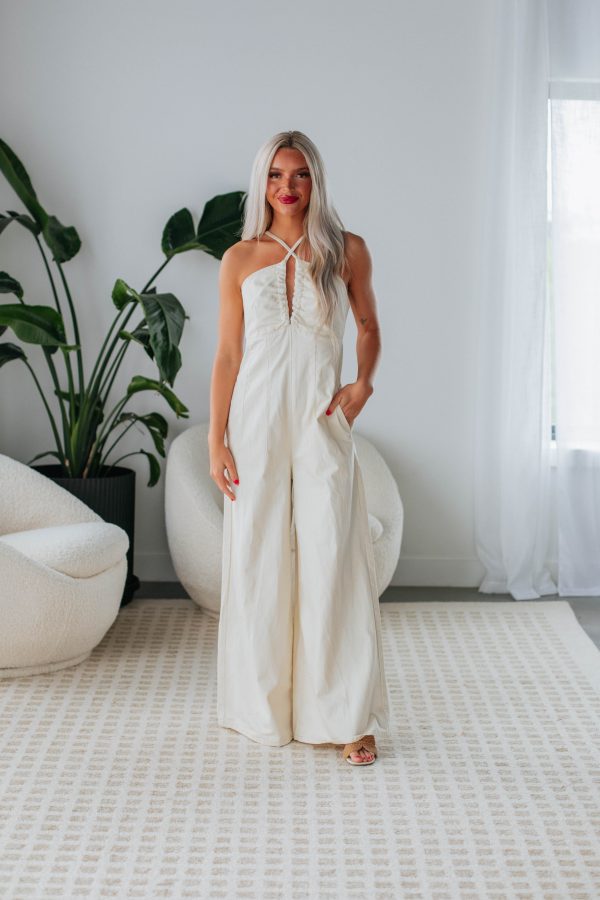 Reba Denim Jumpsuit - Ivory Fashion