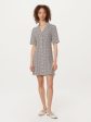 The Camp Collar Printed Dress in White For Discount