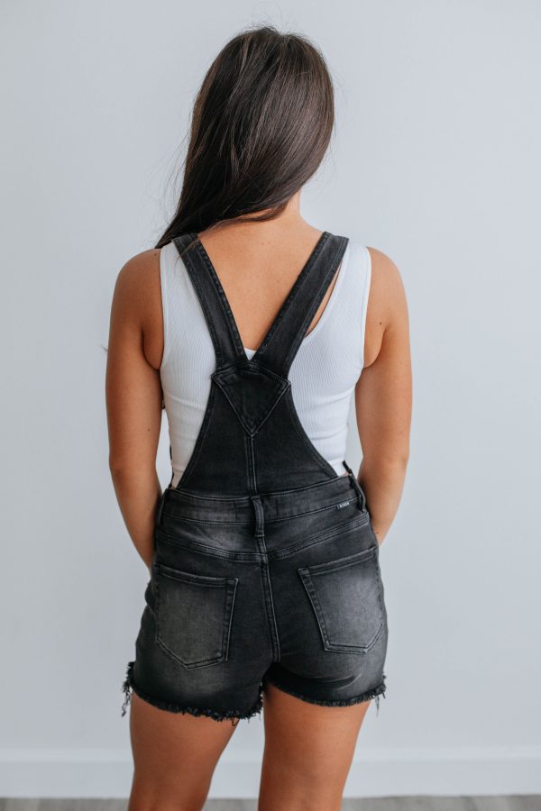 Monroe Risen Short Overalls - Vintage Black Online Sale