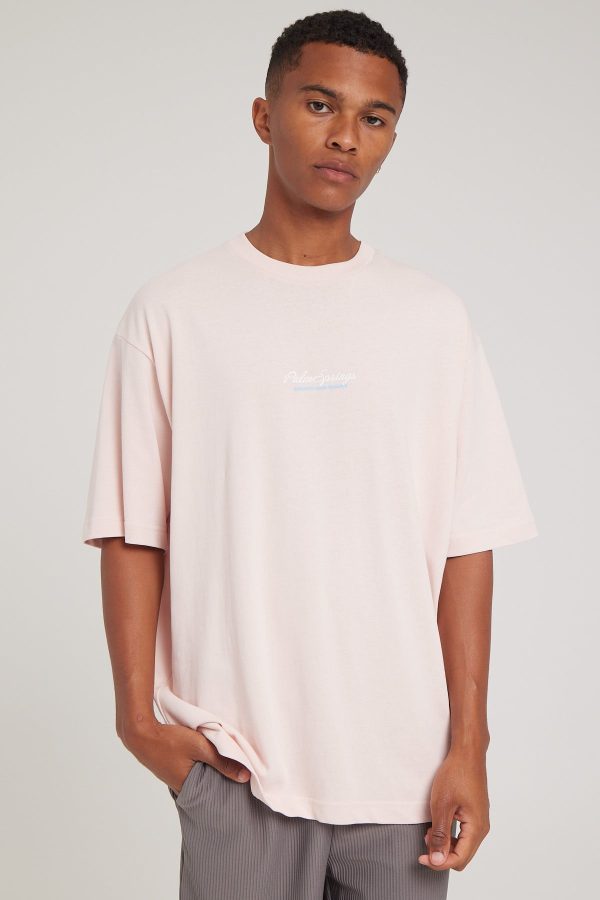 Common Need Palm Boxy Tee Pastel Pink Online now