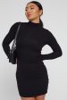 Perfect Stranger Long Sleeve Mock Mini Dress Black Online